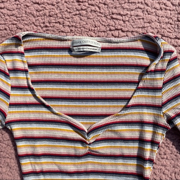 URBAN OUTFITTERS Pink/Yellow Striped Long Sleeve - Picture 4 of 5